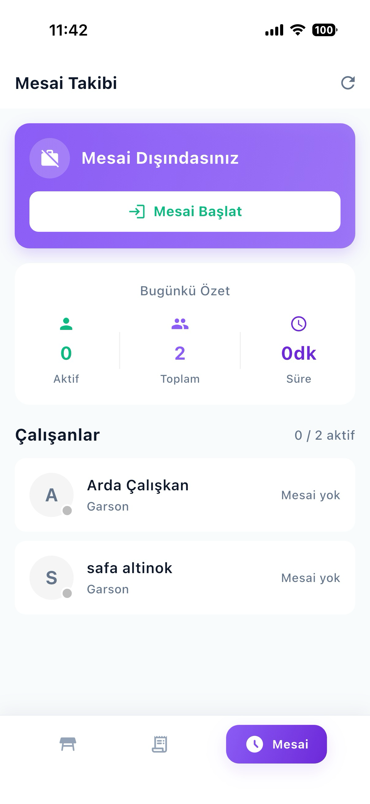 Qasa Cep — PDKS personel mesai takibi